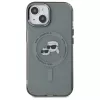 Karl Lagerfeld KLHMP15SHLSKCK Funda rígida IML Metal Karl & Choupette Head MagSafe para Apple iPhone 15 6,1