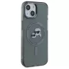 Karl Lagerfeld KLHMP15SHLSKCK Funda rígida IML Metal Karl & Choupette Head MagSafe para Apple iPhone 15 6,1
