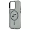 Karl Lagerfeld KLHMP15LHLSKCK Funda rígida IML Metal Karl & Choupette Head MagSafe para iPhone 15 Pro 6,1