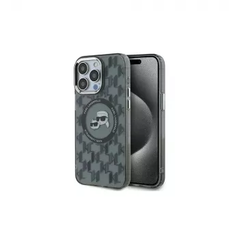 Karl Lagerfeld Funda IML Monogram Karl & Choupette Head MagSafe para iPhone 15 Pro Max 6,7
