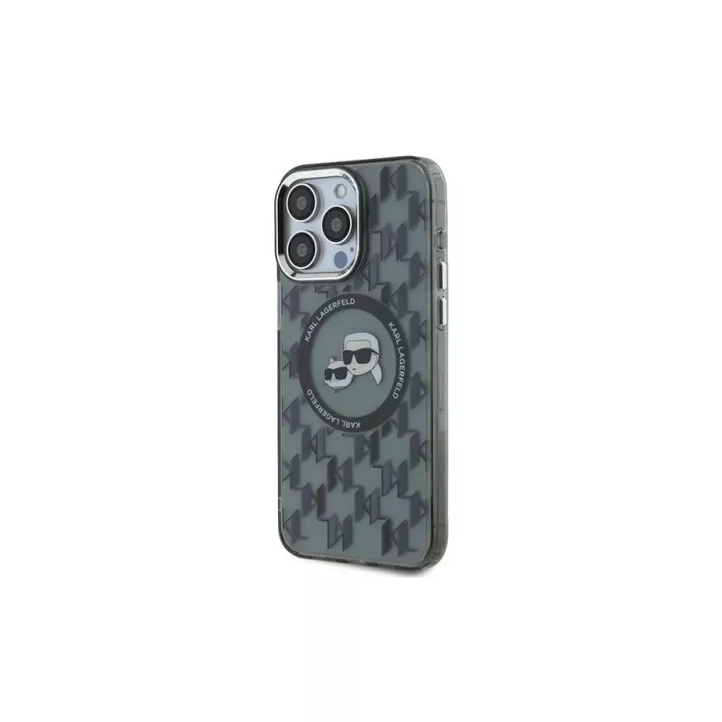 Karl Lagerfeld Funda IML Monogram Karl & Choupette Head MagSafe para iPhone 15 Pro Max 6,7