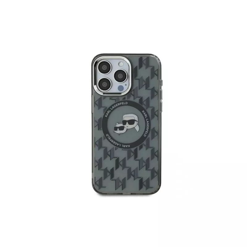 Karl Lagerfeld Funda IML Monogram Karl & Choupette Head MagSafe para iPhone 15 Pro Max 6,7