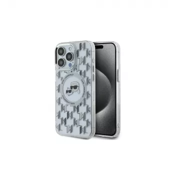 Karl Lagerfeld KLHMP15LHMCKMHT Funda IML Monogram Karl & Choupette Head MagSafe para iPhone 15 Pro 6,1