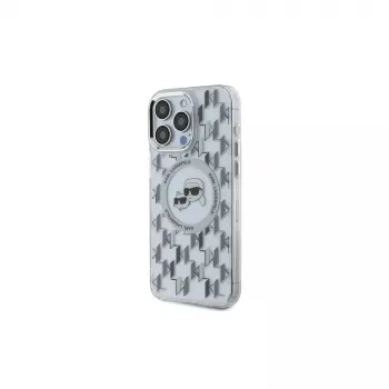 Karl Lagerfeld KLHMP15LHMCKMHT Funda IML Monogram Karl & Choupette Head MagSafe para iPhone 15 Pro 6,1
