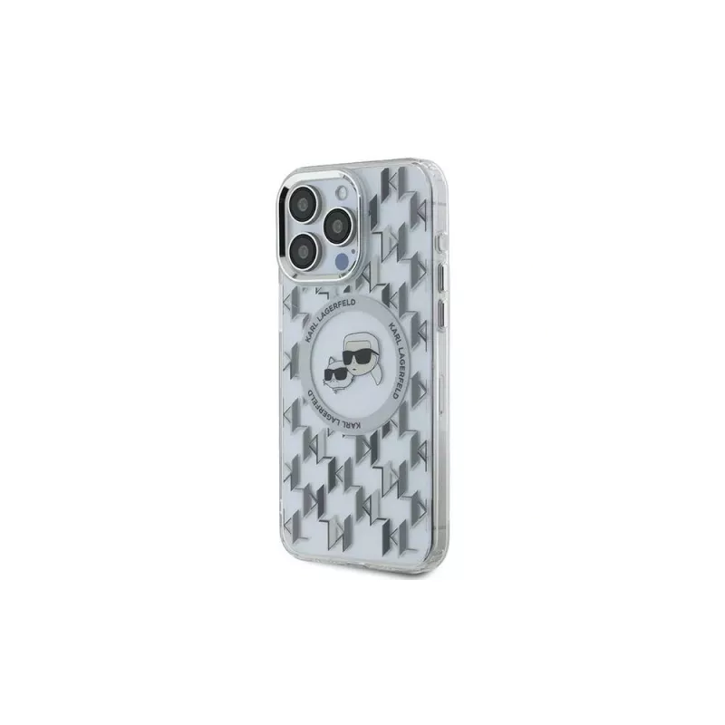Karl Lagerfeld KLHMP15XHMCKMHT Funda IML Monogram Karl & Choupette Head MagSafe para iPhone 15 Pro Max 6,7 inch transparente