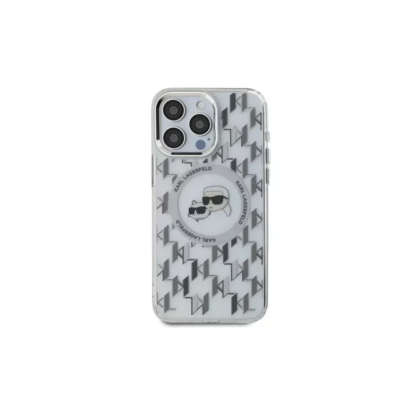 Karl Lagerfeld KLHMP15XHMCKMHT Funda IML Monogram Karl & Choupette Head MagSafe para iPhone 15 Pro Max 6,7 inch transparente