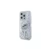 Karl Lagerfeld KLHMP15LLGKCSGH Funda rígida Liquid Glitter Karl & Choupette Head MagSafe transparente para iPhone 15 Pro 6,1 inch