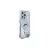 Karl Lagerfeld KLHMP15LLGKCSGH Funda rígida Liquid Glitter Karl & Choupette Head MagSafe transparente para iPhone 15 Pro 6,1 inch