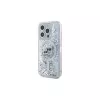 Karl Lagerfeld KLHMP15XLGKCSGH Funda rígida Liquid Glitter Karl & Choupette Head MagSafe transparente para iPhone 15 Pro Max 6,7