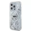 Karl Lagerfeld KLHMP15LLGKISGH Funda rígida Liquid Glitter Karl Head MagSafe transparente para iPhone 15 Pro 6,1