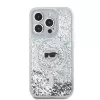 Karl Lagerfeld KLHMP15XLGKISGH Funda rígida Liquid Glitter Karl Head MagSafe transparente para iPhone 15 Pro Max 6,7