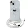 Karl Lagerfeld KLHMP14SHCCHNT Funda rígida IML Choupette Head & Cord MagSafe transparente para iPhone 14 / 13 / 15 6,1