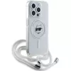 Karl Lagerfeld KF002085 Funda rígida IML Choupette Head & Cord MagSafe transparente para iPhone 14 Pro 6,1