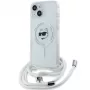 Karl Lagerfeld KLHMP15SHCCHNT Funda rígida IML Choupette Head & Cord MagSafe transparente para iPhone 15 / 14 / 13 6,1