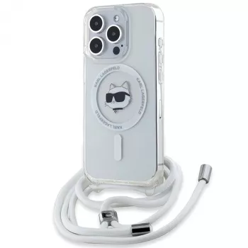 Karl Lagerfeld KLHMP15XHCCHNT Funda rígida IML Choupette Head & Cord MagSafe transparente para iPhone 15 Pro Max 6,7