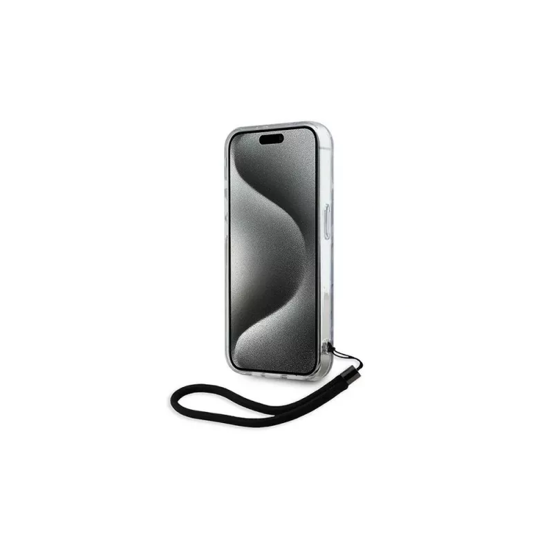 Karl Lagerfeld Funda trasera Zebra With Cord lila para Apple iPhone 15 Pro Max 6,7