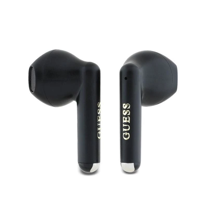 Guess GUTWSJ14ESGKTWS Auriculares inalámbricos True Wireless Bluetooth 5.3 in-ear con estuche de carga, negros, Classic Logo Print