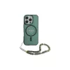 Guess Funda IML Glitter With Pearl Strap MagSafe para iPhone 16 Pro Max (verde)