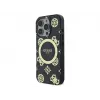 Guess GUHMP16LH4PYEEK Funda rígida IML Peony On 4G Background MagSafe negra para Apple iPhone 16 Pro 6,3