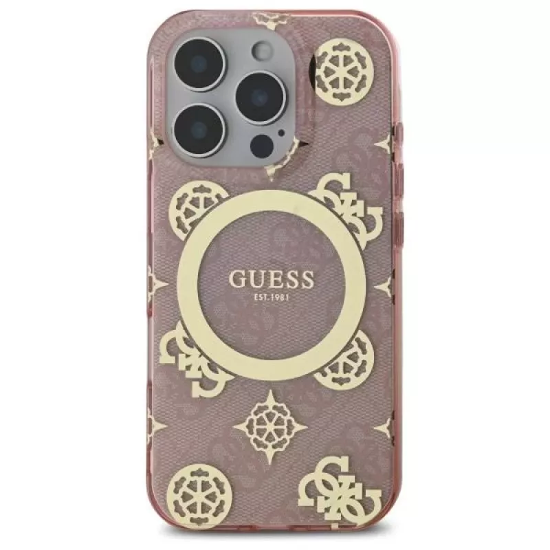 Guess GUHMP16LH4PYEEP Funda rígida para iPhone 16 Pro 6,3