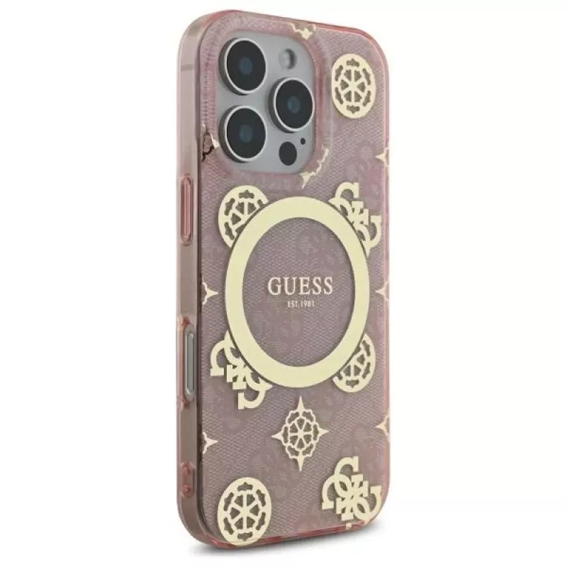 Guess GUHMP16LH4PYEEP Funda rígida para iPhone 16 Pro 6,3