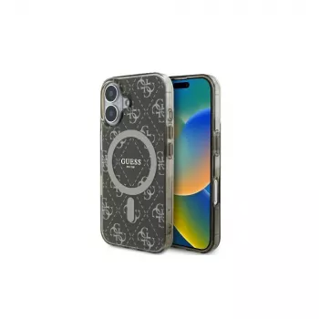 Guess GUHMP16MH4DTEW Funda rígida para iPhone 16 Plus 6,7 inch marrón IML fondo 4G MagSafe