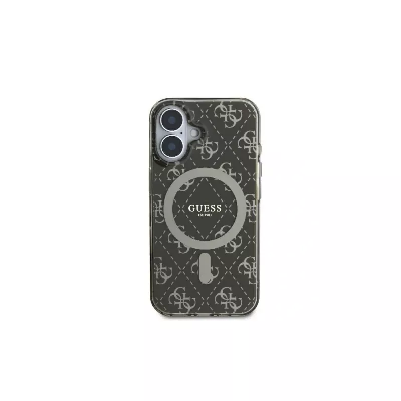 Guess GUHMP16MH4DTEW Funda rígida para iPhone 16 Plus 6,7 inch marrón IML fondo 4G MagSafe