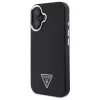 Guess Funda rígida Grained Triangle MagSafe para Apple iPhone 16 Plus - negra