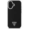Guess Funda rígida Grained Triangle MagSafe para Apple iPhone 16 Plus - negra