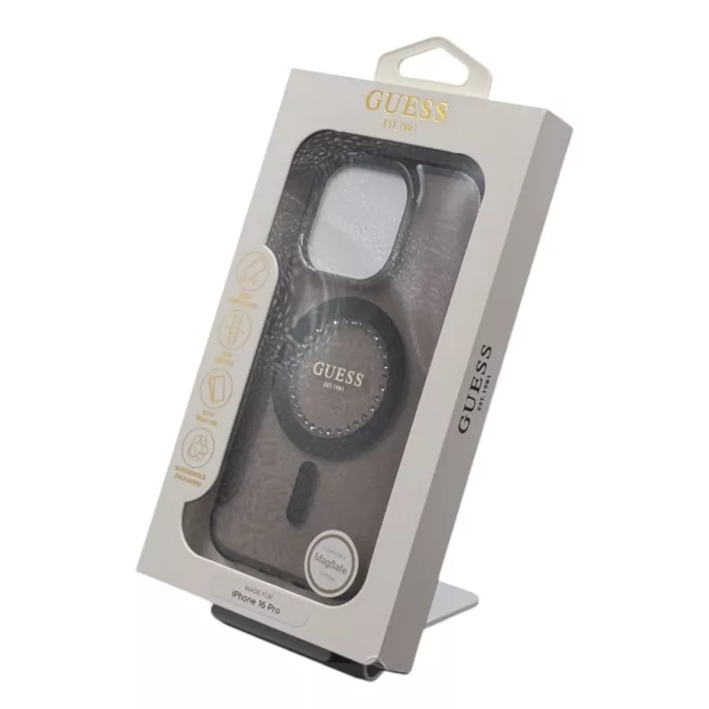 Guess GUHMP16LPFTDTEK Funda rígida para Apple iPhone 16 Pro 6,3