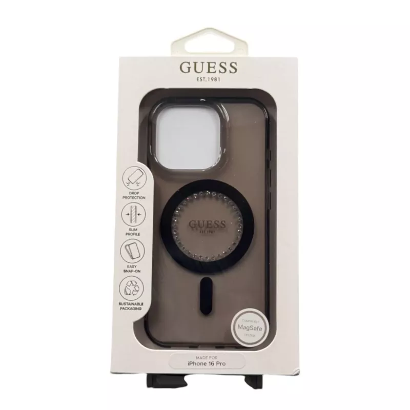 Guess GUHMP16LPFTDTEK Funda rígida para Apple iPhone 16 Pro 6,3