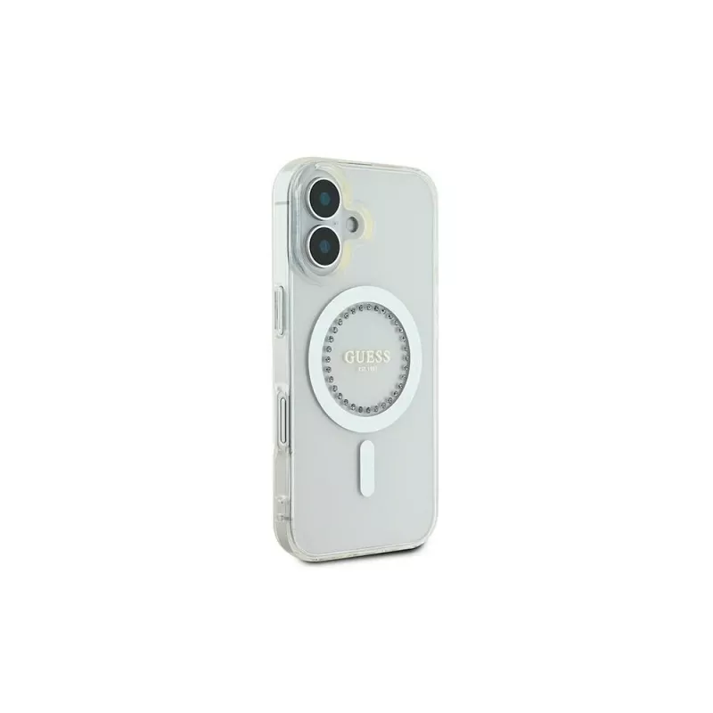 Guess GUHMP16MPFTDTEH Funda rígida IML Rhinestones MagSafe para Apple iPhone 16 Plus 6,7
