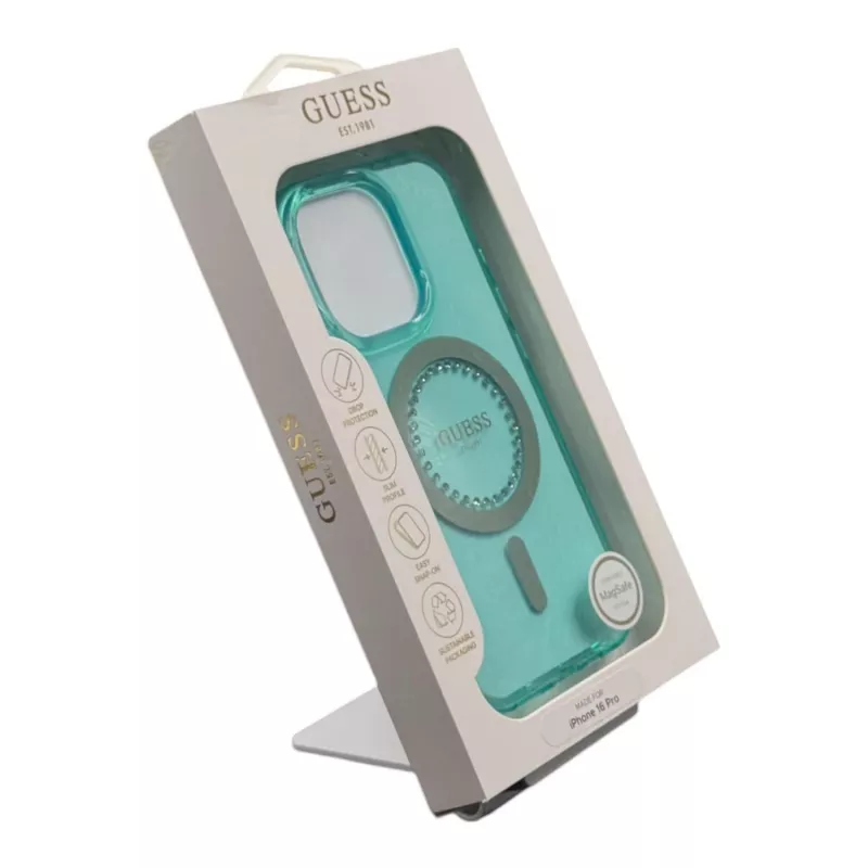 Guess GUHMP16LPFTDTEN Funda rígida para iPhone 16 Pro 6,3