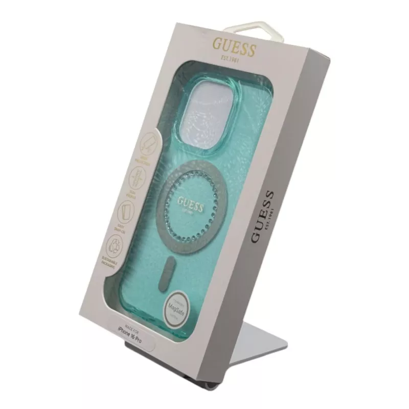 Guess GUHMP16LPFTDTEN Funda rígida para iPhone 16 Pro 6,3