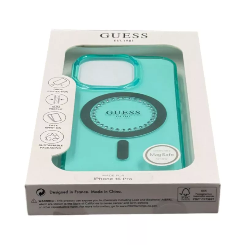 Guess GUHMP16LPFTDTEN Funda rígida para iPhone 16 Pro 6,3