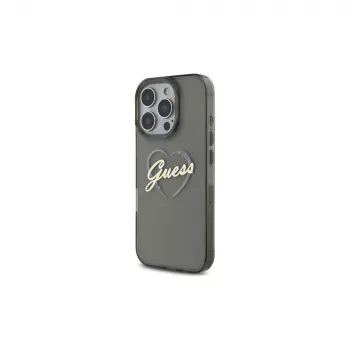 Guess GUHCP16XHCHGSPK Funda rígida para iPhone 16 Pro Max 6,9 inch IML Heart negra