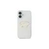 Guess GUHCP16MHCHGSPT Funda rígida para Apple iPhone 16 Plus, transparente, IML Heart Pattern