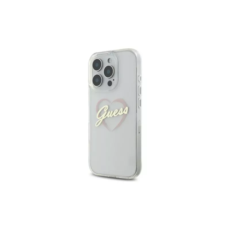 Guess GUHCP16LHCHGSPT Funda rígida IML Heart para Apple iPhone 16 Pro 6,3