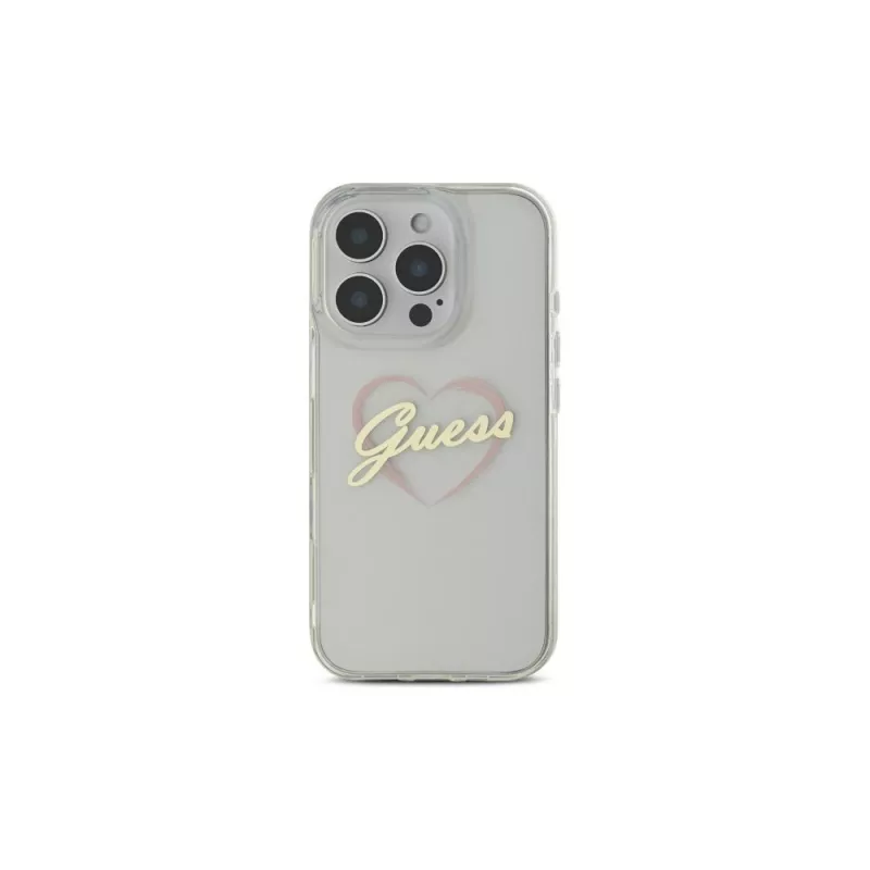 Guess GUHCP16LHCHGSPT Funda rígida IML Heart para Apple iPhone 16 Pro 6,3