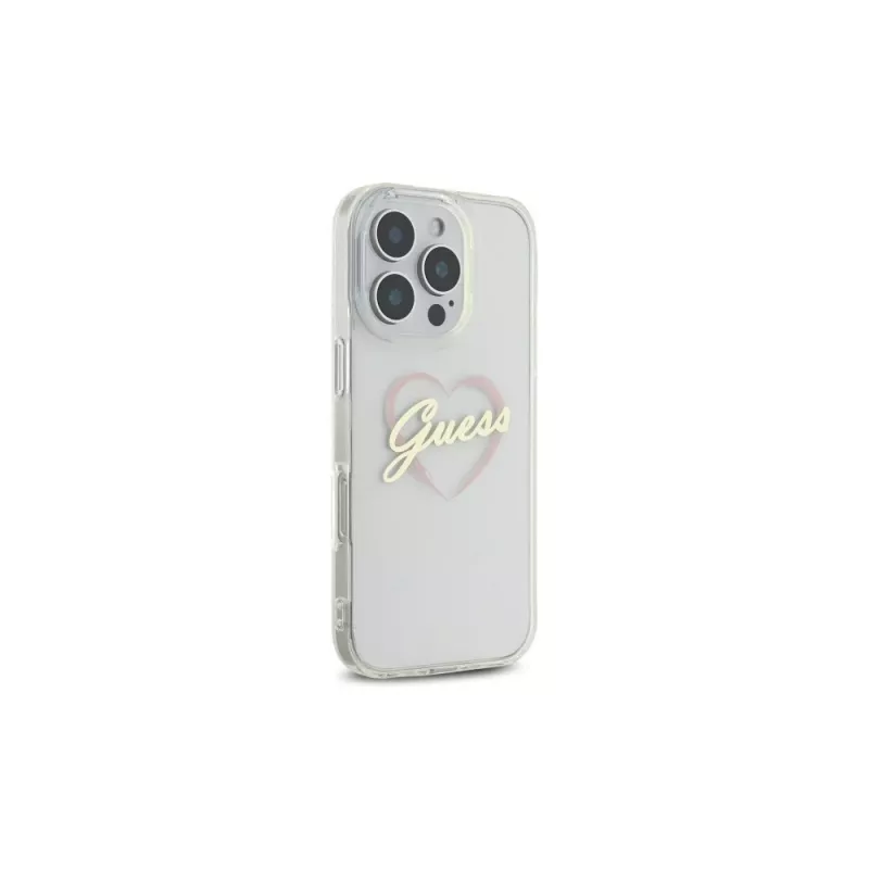 Guess GUHCP16LHCHGSPT Funda rígida IML Heart para Apple iPhone 16 Pro 6,3