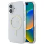 Guess GUHMP16SHFGERET Funda rígida para iPhone 16 transparente IML Glitter Circle MagSafe