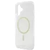 Guess GUHMP16SHFGERET Funda rígida para iPhone 16 transparente IML Glitter Circle MagSafe