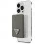 GUESS Batería externa inalámbrica Grained Triangle 5000mAh 15W USB-C MagSafe marrón