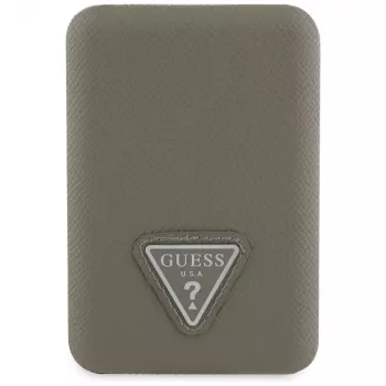 GUESS Batería externa inalámbrica Grained Triangle 5000mAh 15W USB-C MagSafe marrón