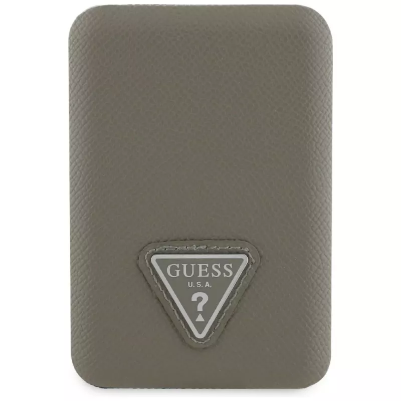GUESS Batería externa inalámbrica Grained Triangle 5000mAh 15W USB-C MagSafe marrón