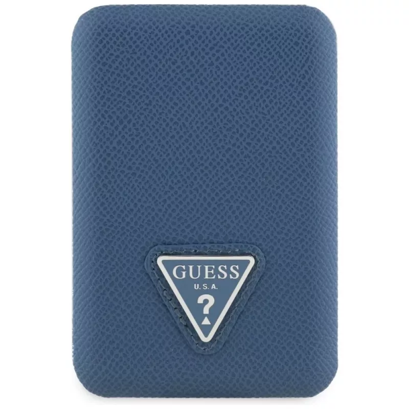 GUESS Batería externa inalámbrica Grained Triangle 5000mAh 15W USB-C MagSafe azul