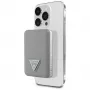 GUESS Batería externa inalámbrica Grained Triangle 5000mAh 15W USB-C MagSafe beige
