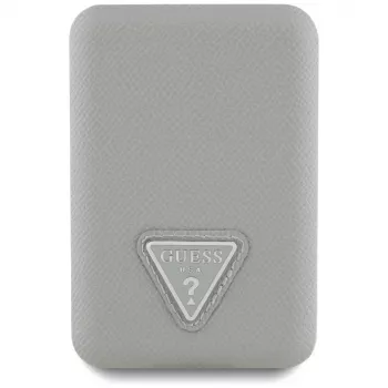 GUESS Batería externa inalámbrica Grained Triangle 5000mAh 15W USB-C MagSafe beige