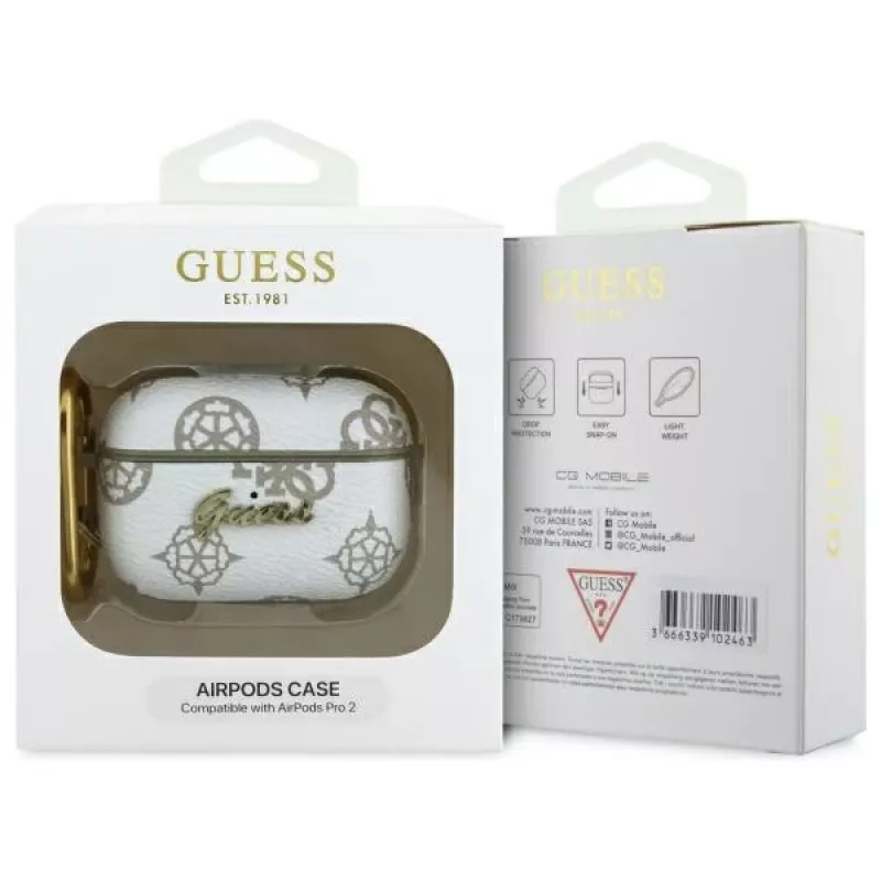 Guess GUAP2PG4GPH Funda AirPods Pro 2 (2022/2023) blanca 4G Hook