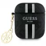 Guess GUA2P4RPSK Funda AirPods 1/2 negra 4G Printed Stripes Charm